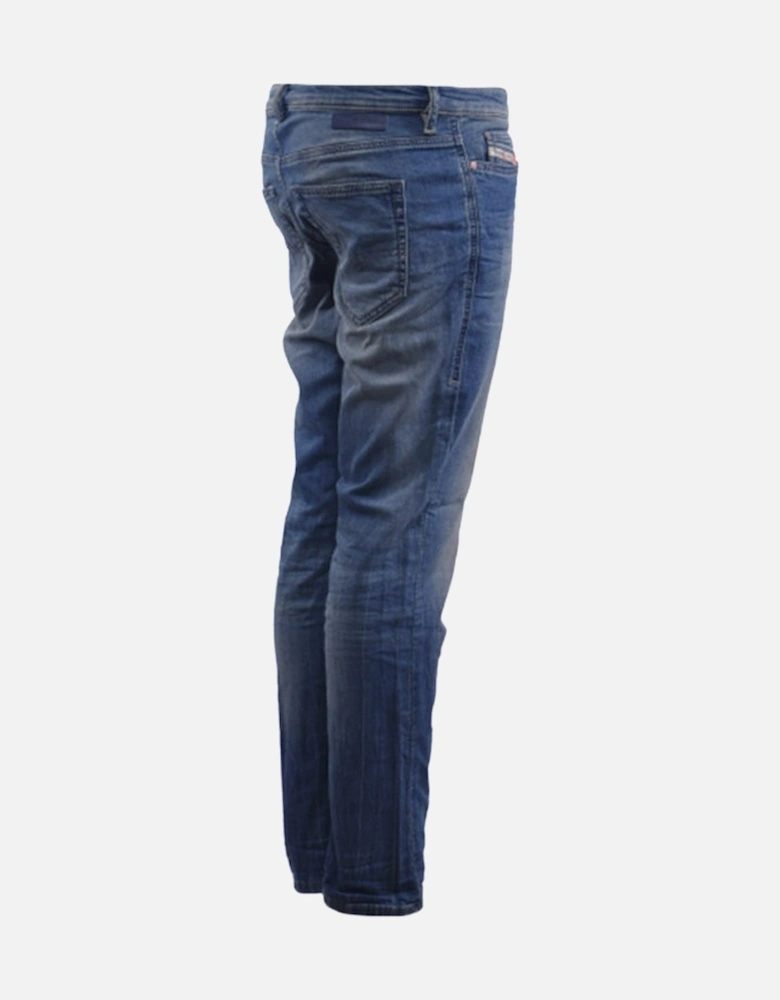 RIZZO NE 0668W Womens Denim Sweat Jogg Jeans Slim Fit Carrot Leg Blue