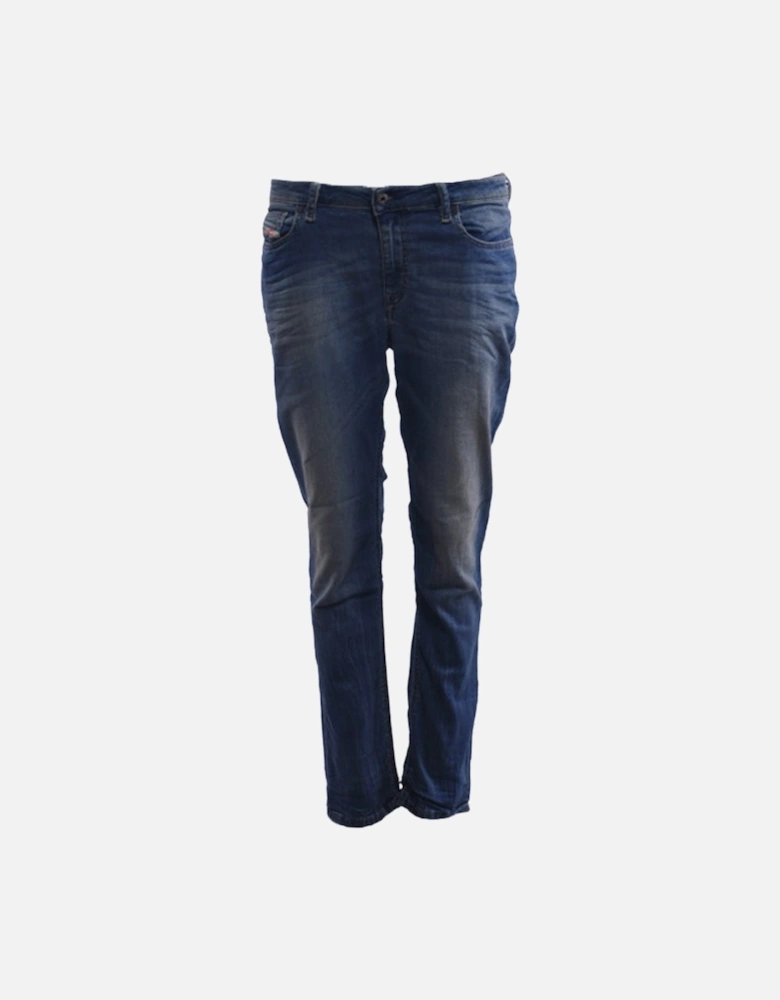 RIZZO NE 0668W Womens Denim Sweat Jogg Jeans Slim Fit Carrot Leg Blue