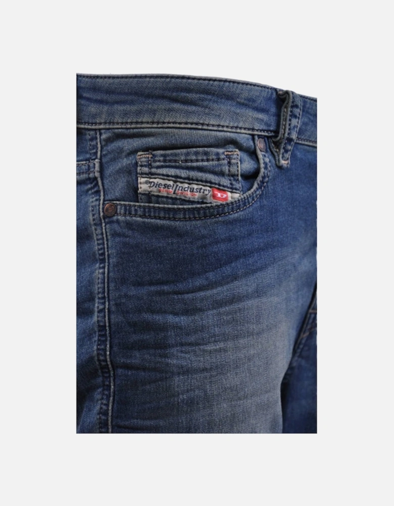 RIZZO NE 0668W Womens Denim Sweat Jogg Jeans Slim Fit Carrot Leg Blue