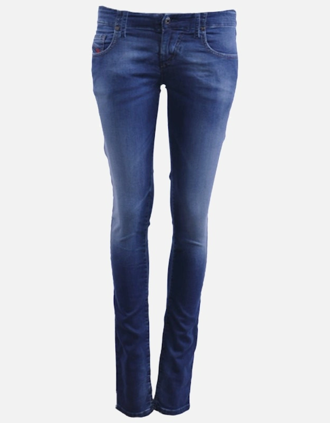 GRUPEE NE 0674Y Womens Denim Jogg Jeans Slim Fit Skinny Blue Sweat Pant, 9 of 8