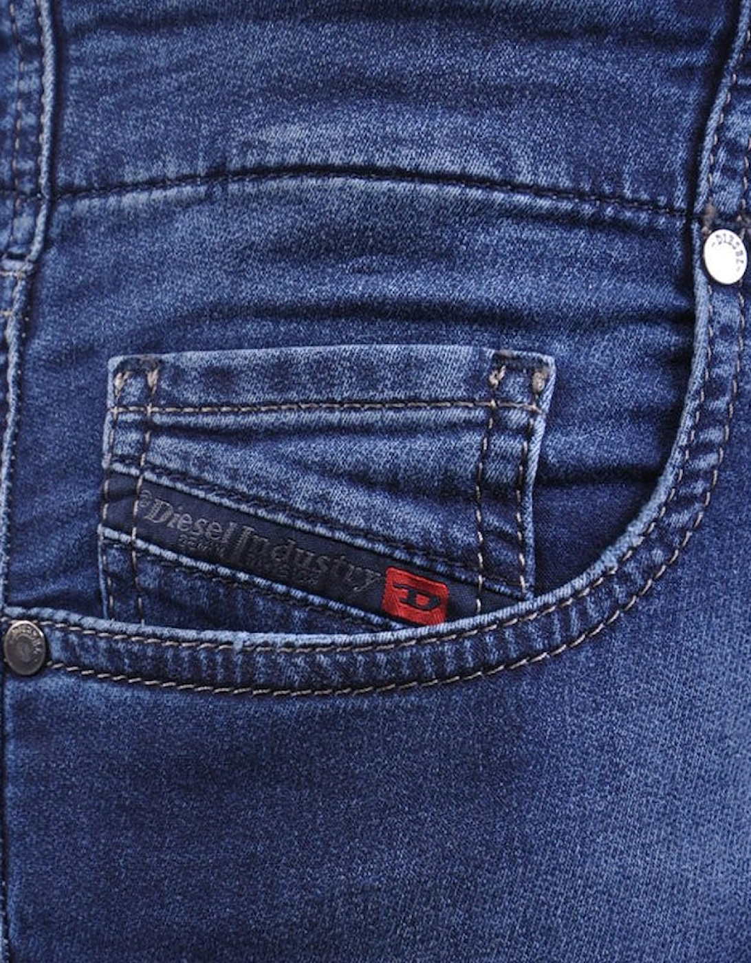 GRUPEE NE 0674Y Womens Denim Jogg Jeans Slim Fit Skinny Blue Sweat Pant