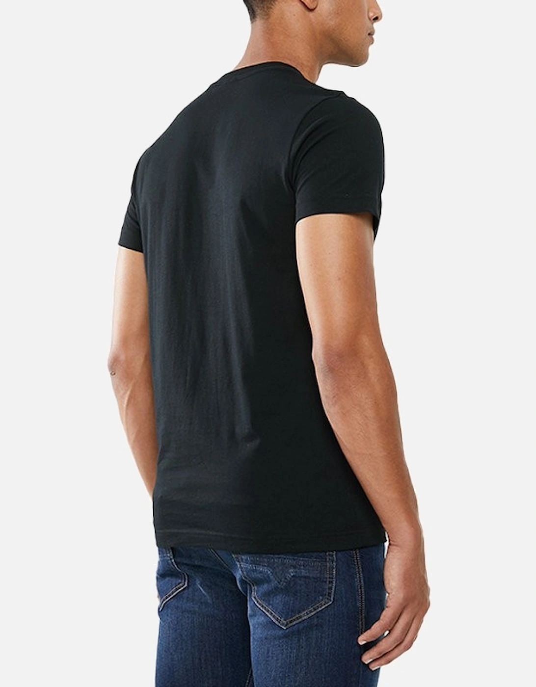 T DIEGO B6 Mens T-Shirt Crew Neck Short Sleeve Casual Cotton Black Tee