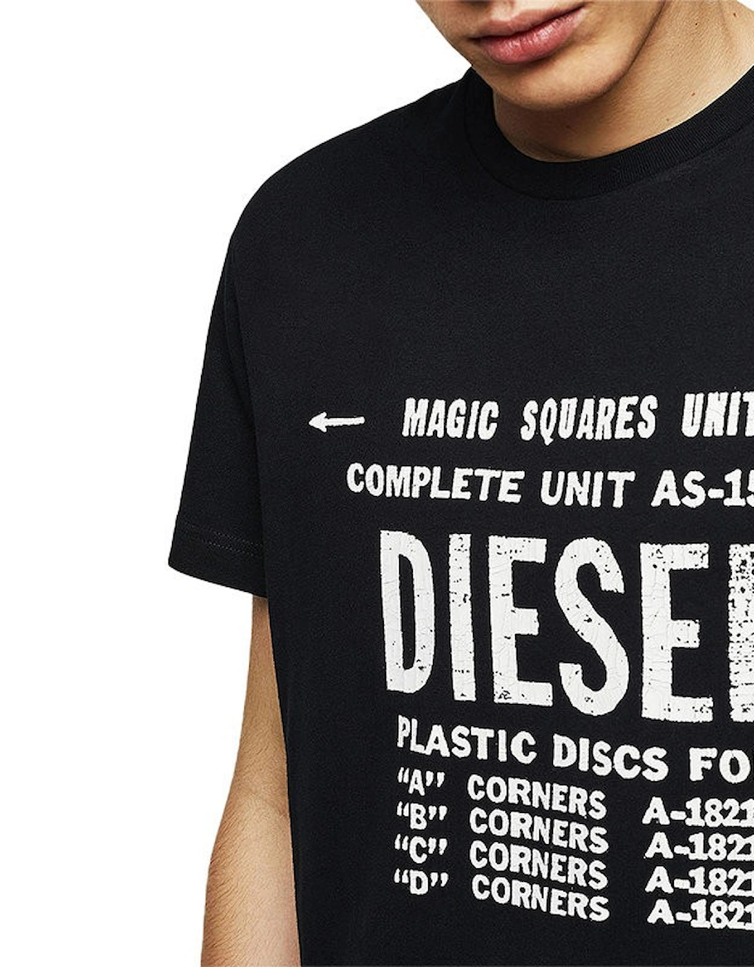 T DIEGO B6 Mens T-Shirt Crew Neck Short Sleeve Casual Cotton Black Tee