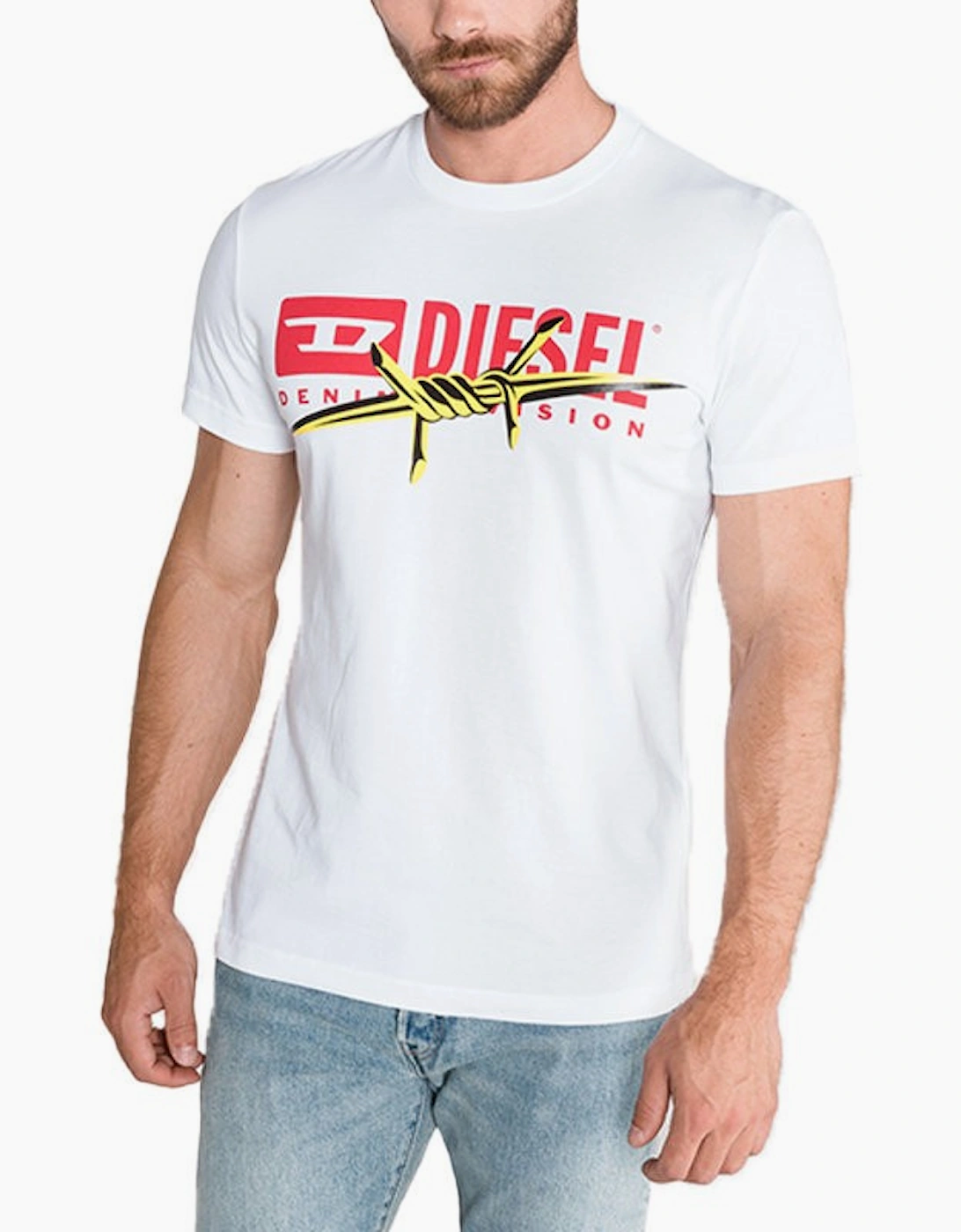 Diesel Men's White T Diego Bx2 T-Shirt Crew Neck  36 S