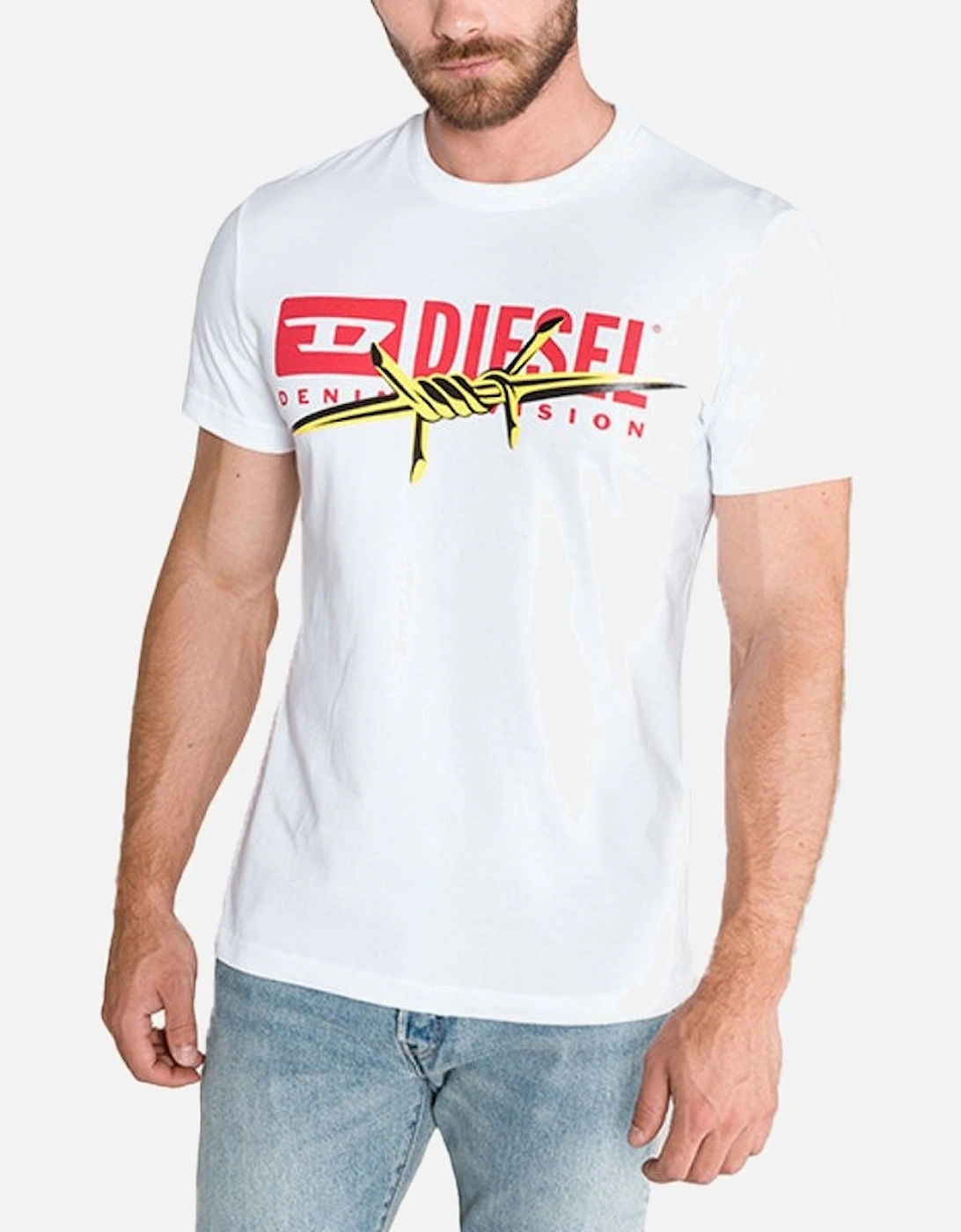 T DIEGO BX2 Mens T-Shirt Crew Neck Short Sleeve Casual white Cotton Tee, 6 of 5