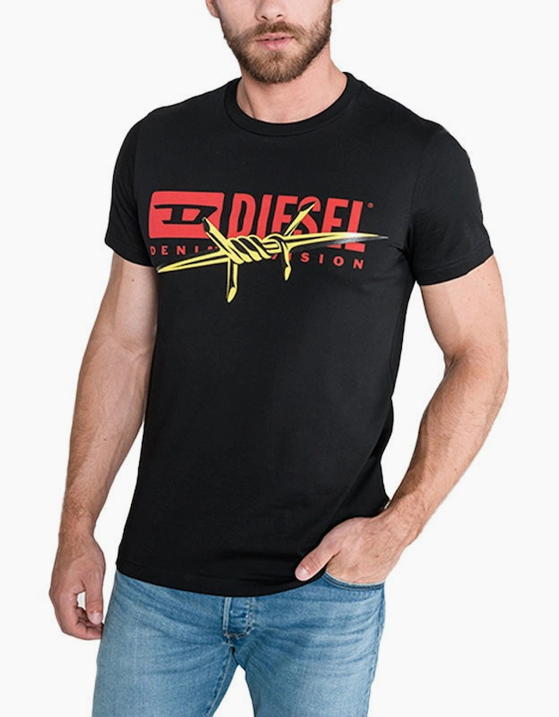 Diesel Men's Black T Diego Bx2 T-Shirt Crew Neck  36 S