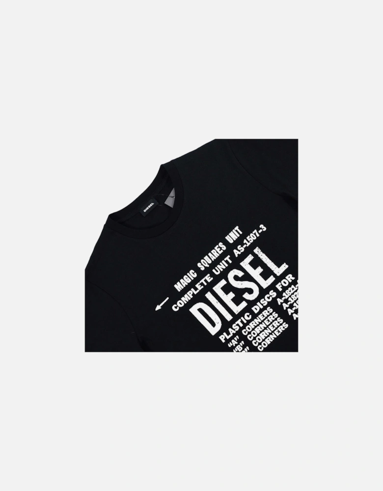 T DIEGO B6 Mens T-Shirt Crew Neck Short Sleeve Casual Cotton Black Tee
