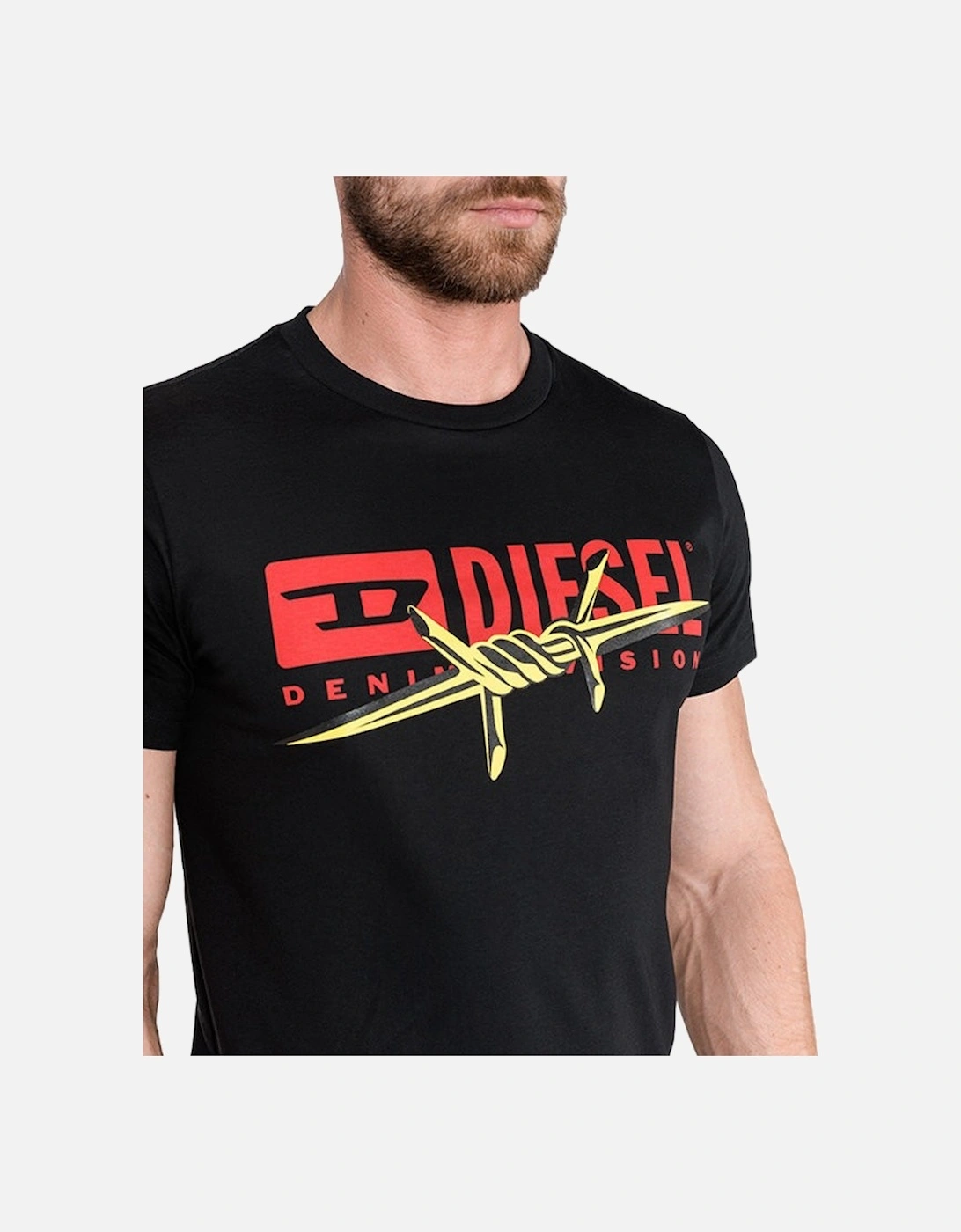 T DIEGO BX2 Mens T-Shirt Crew Neck Short Sleeve Casual Black Cotton Tee