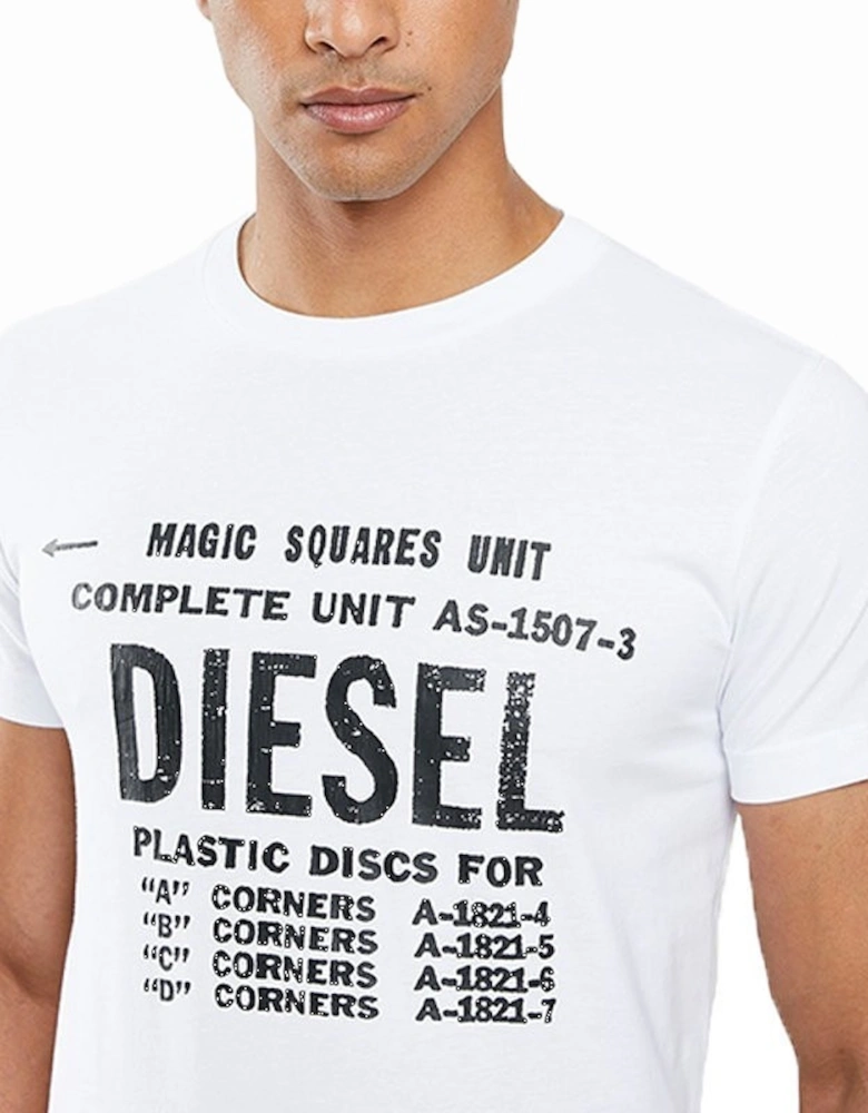 T DIEGO B6 Mens T Shirt Crew Neck Short Sleeve Casual Cotton Tee White