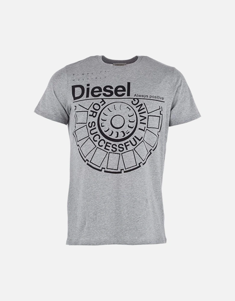 T BALLOCK R 0R91B Mens T-Shirt Grey Short Sleeve Cotton Casual Crew Neck