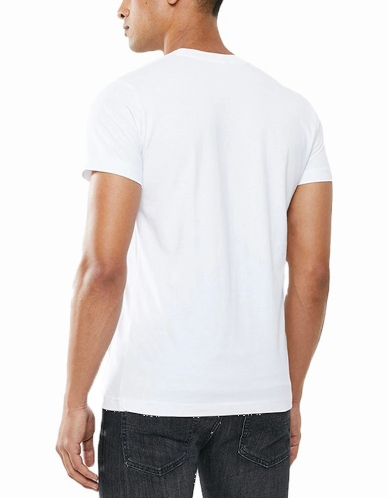 T DIEGO B6 Mens T Shirt Crew Neck Short Sleeve Casual Cotton Tee White