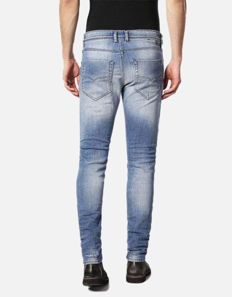 TEPPHAR Mens Denim Jeans 084GI Slim Fit Tapered Distressed Casual Pants