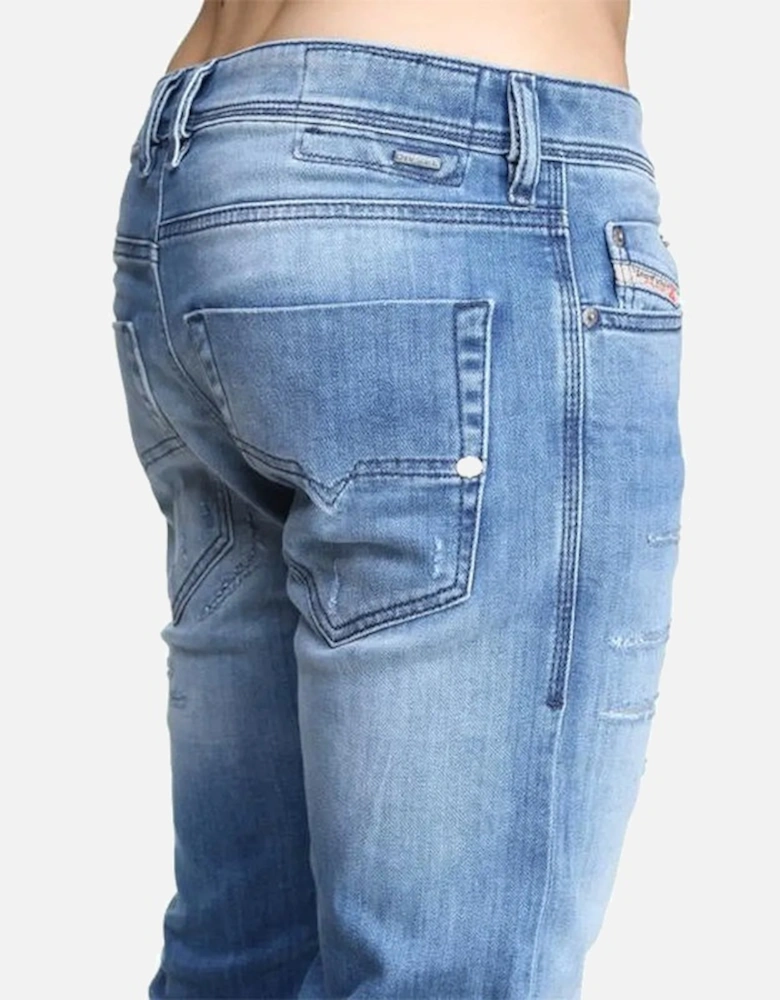 TEPPHAR Mens Denim Jeans 084GI Slim Fit Tapered Distressed Casual Pants