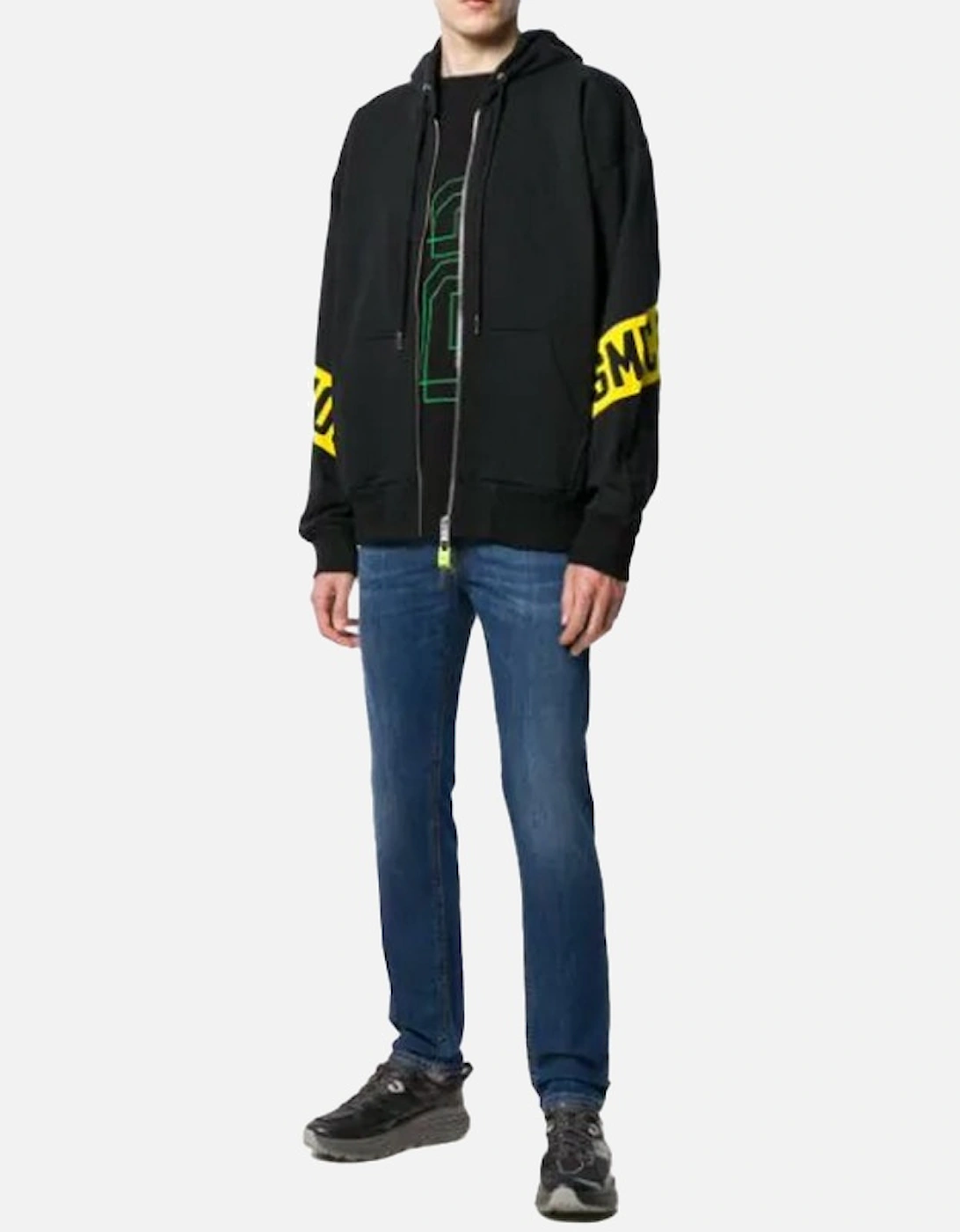 S ALBY ZIP FELPA Men Hoodies Full Zip Casual Black Hooded Sweatshirt XS-M