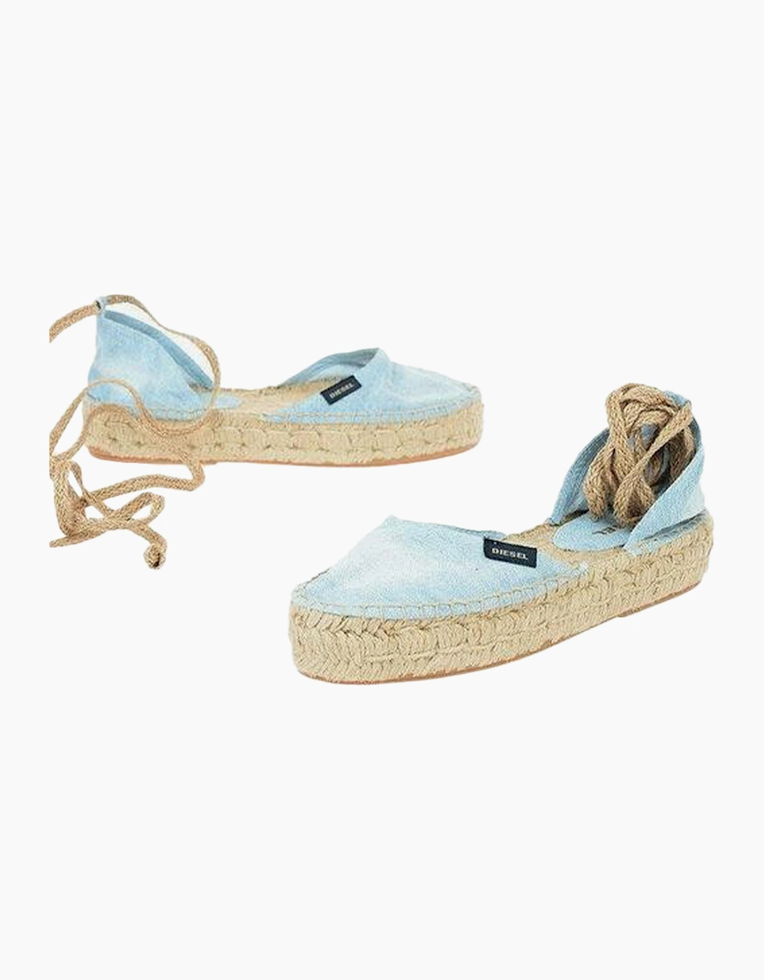 Women's Diesel Espadrillas Rags Womens Sandals Denim Lace Up Casual Summer Slip On Shoes - Blue - Size: USA 10 / eu 41