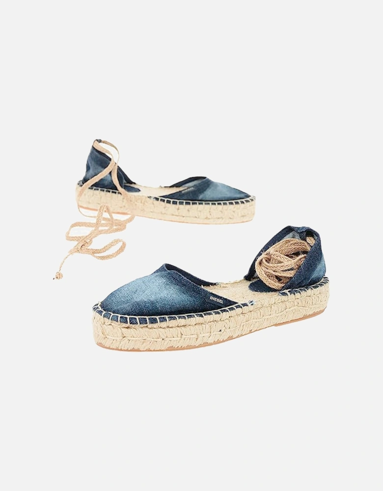 Espadrillas Rags Womens Sandals Denim Lace Up Casual Summer Slip On Shoes