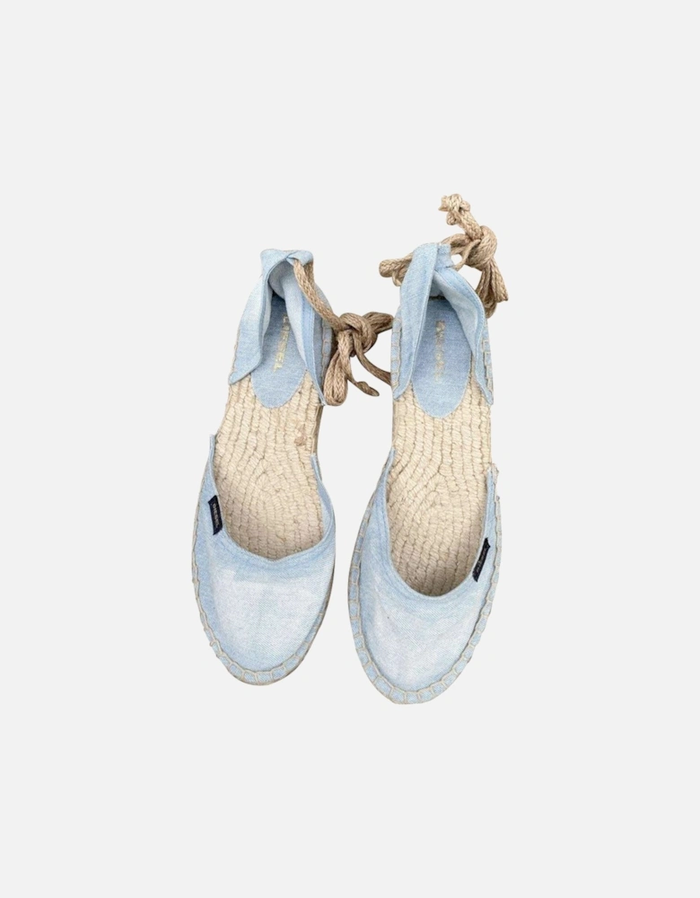 Espadrillas Rags Womens Sandals Denim Lace Up Casual Summer Slip On Shoes