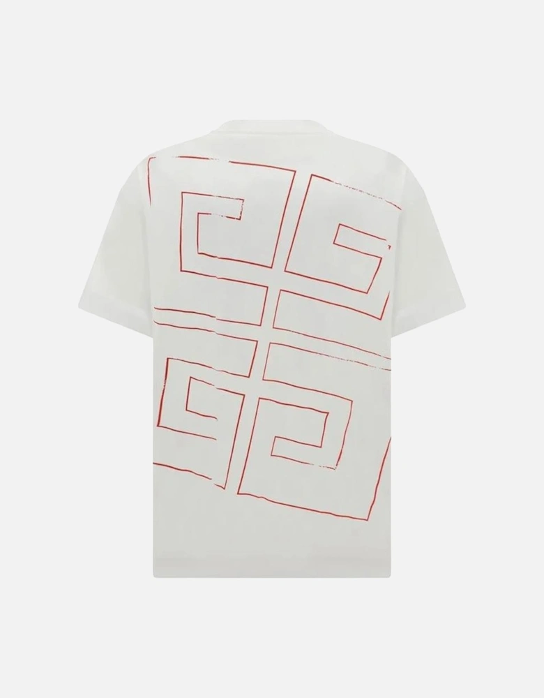 4-Star Printed Logo T-Shirt in White