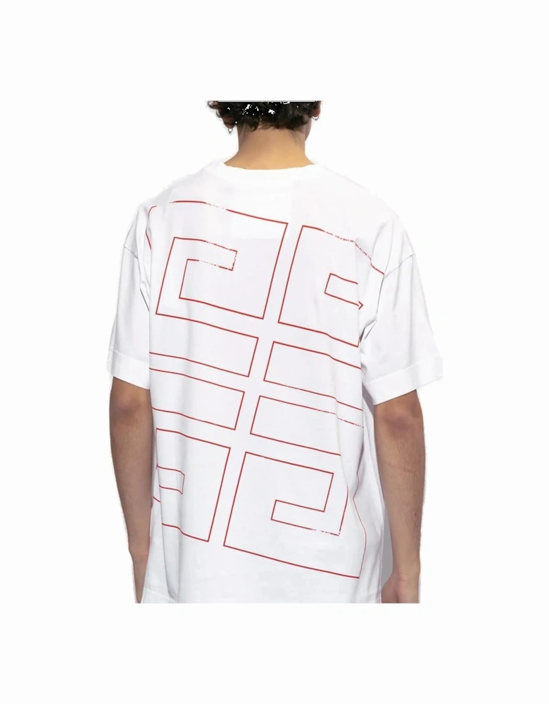 4-Star Printed Logo T-Shirt in White