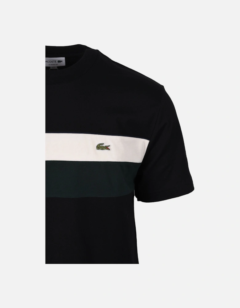 Colour Block T-Shirt Black/Cream/Green