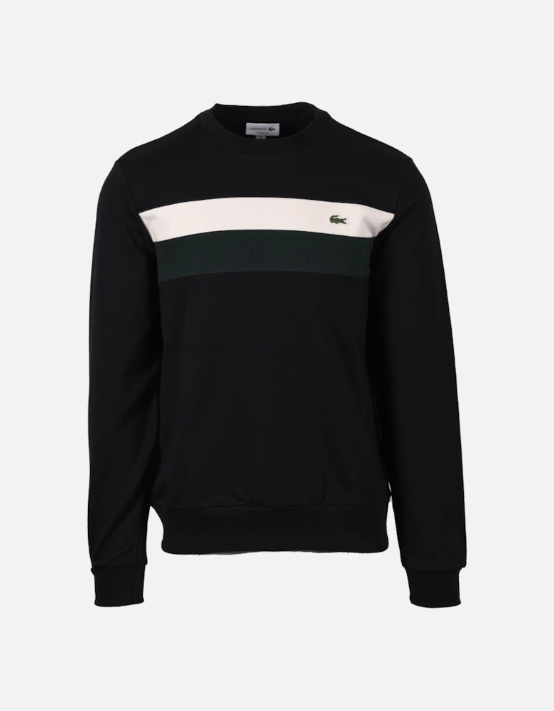 Colour Block Sweatshirt Black/Cream/Green
