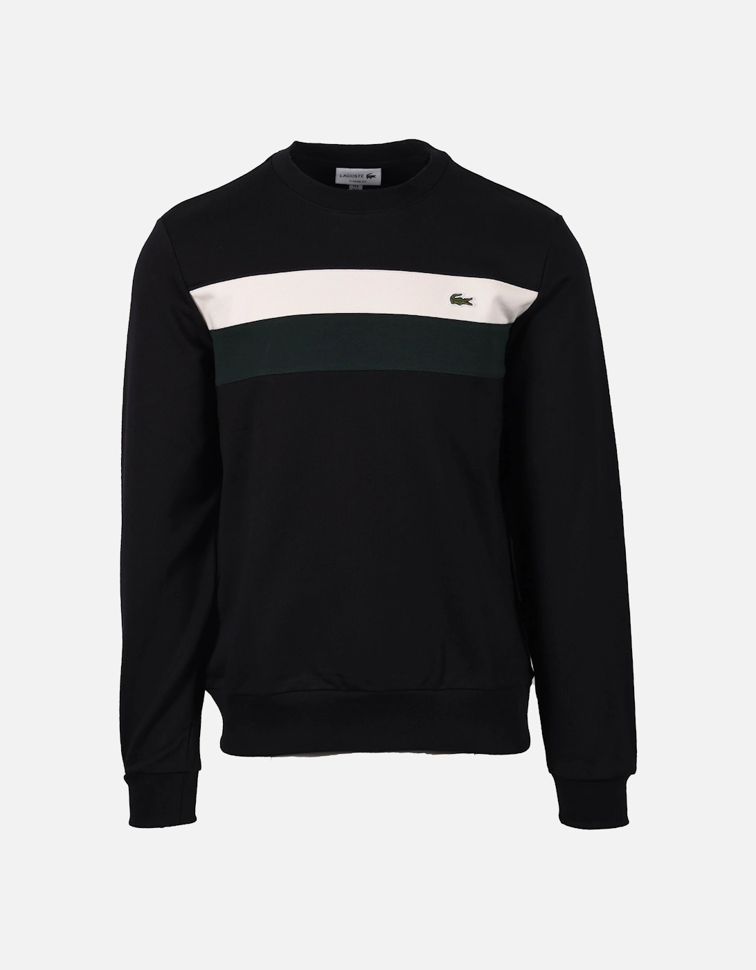 Lacoste Men's Black Colour Block Sweatshirt /Cream/Green - : 40 Size 5 L