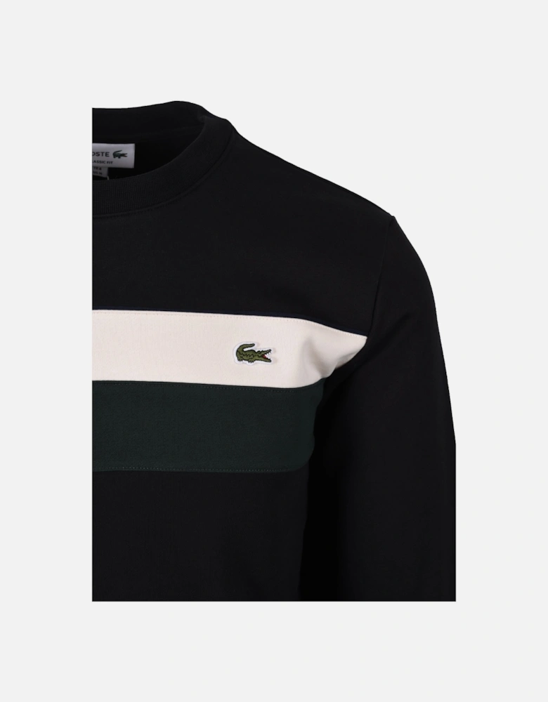 Colour Block Sweatshirt Black/Cream/Green
