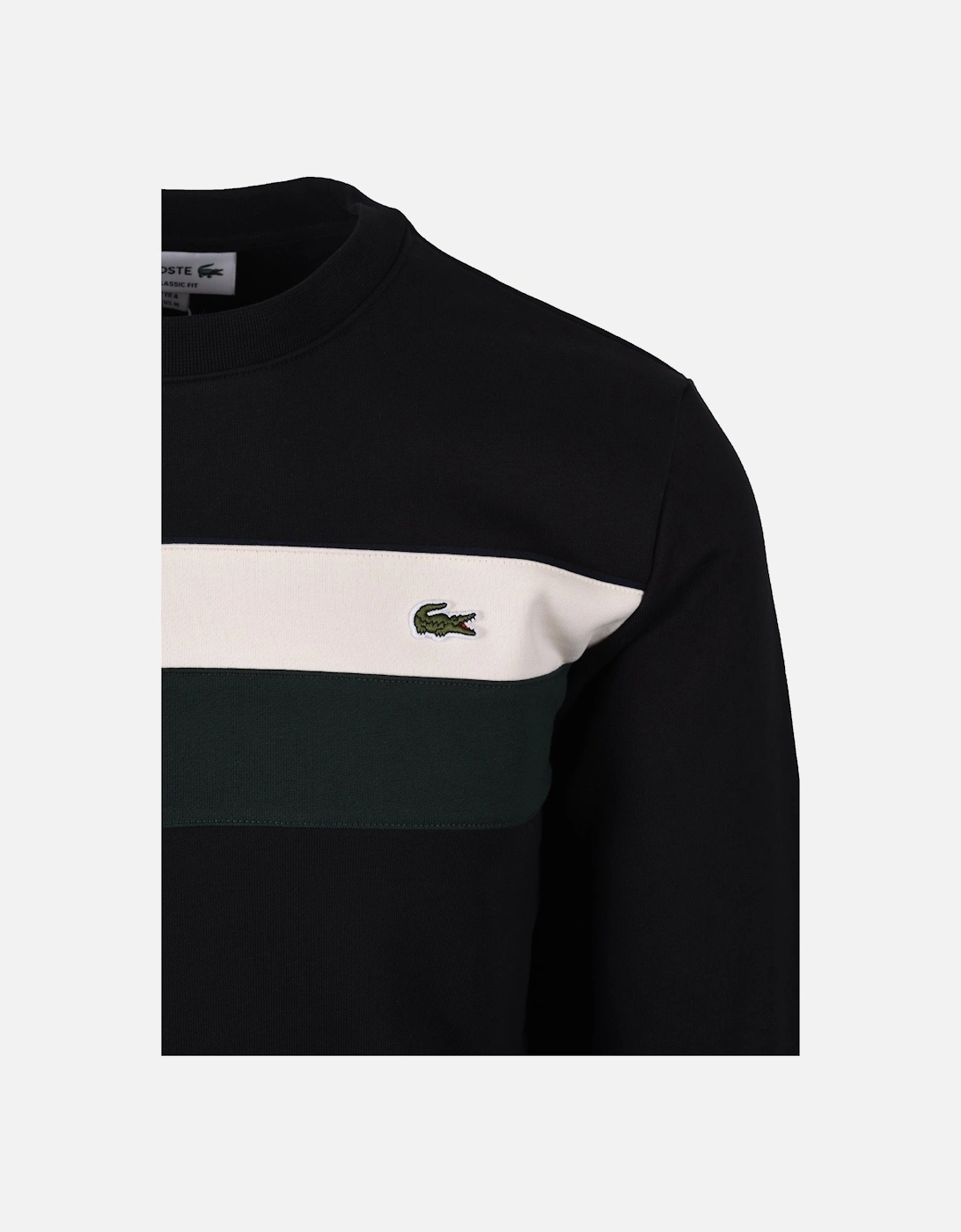 Colour Block Sweatshirt Black/Cream/Green