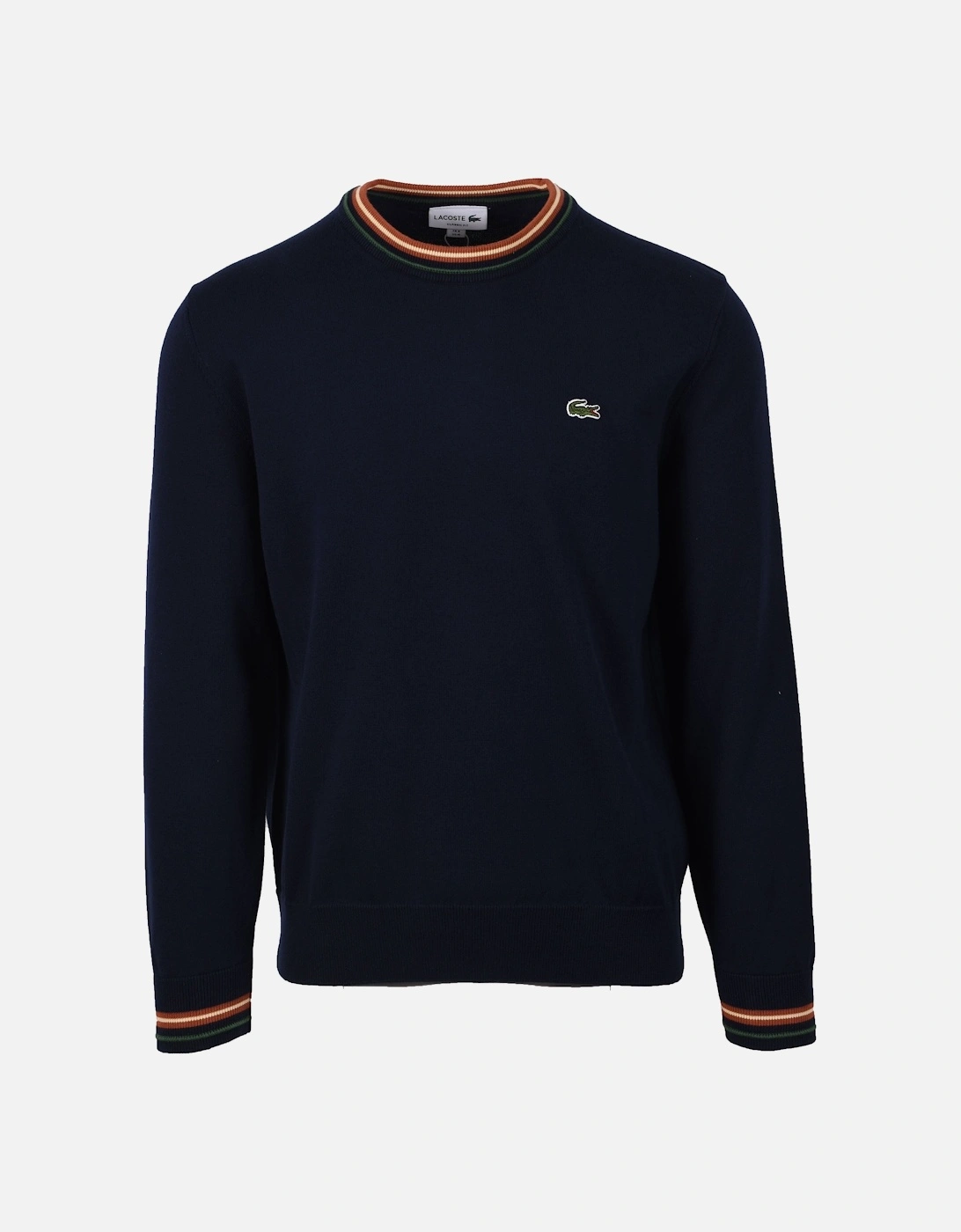 Tipped Crew Neck Knitwear Navy Blue, 5 of 4