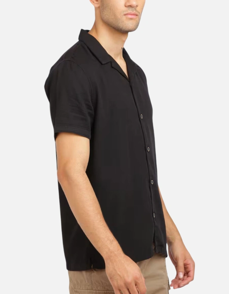 Mens Cuban Shirt Camp Collar Quick Dry Striped Summer Top
