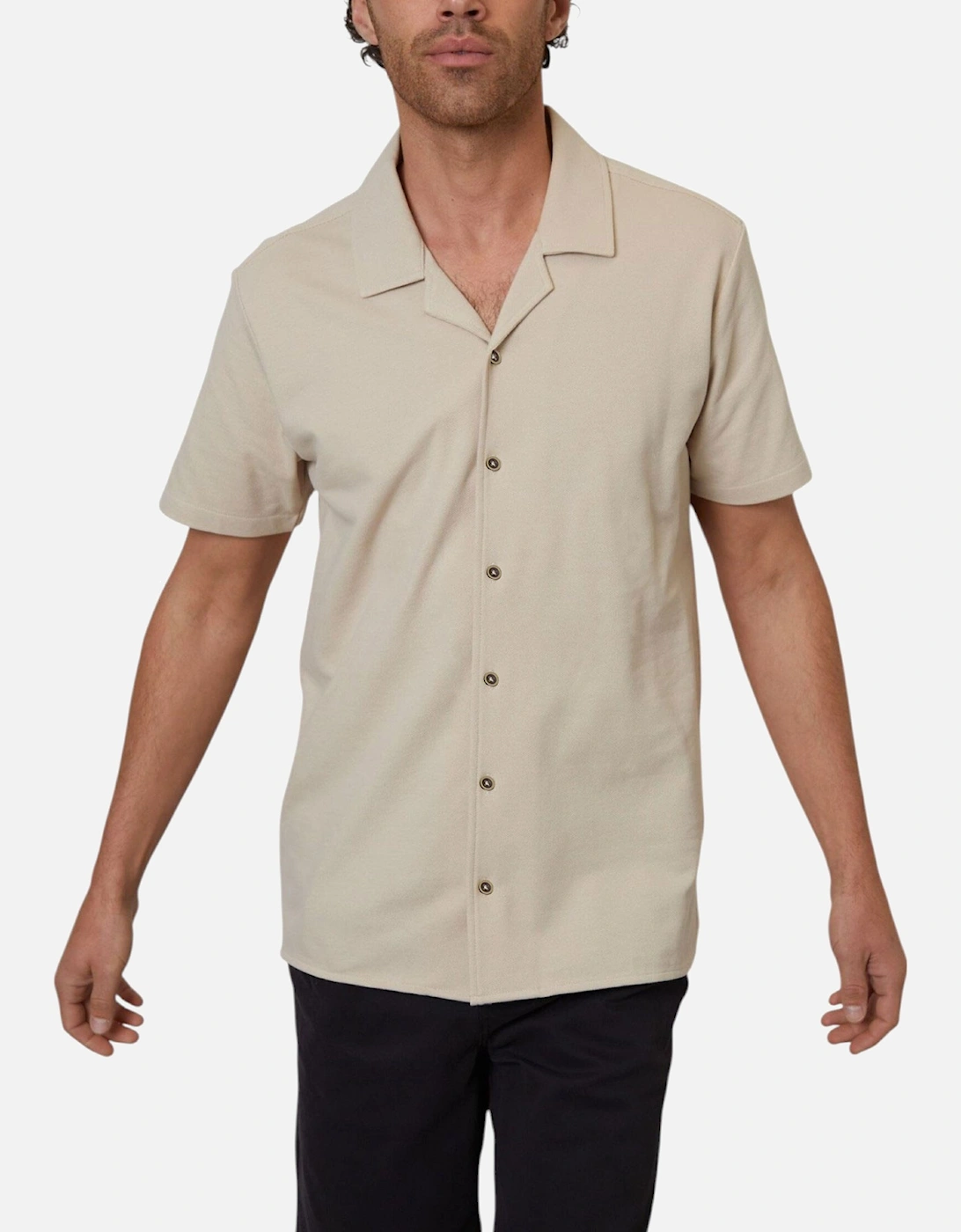 Mens Cuban Shirt Camp Collar Quick Dry Striped Summer Top, 3 of 2