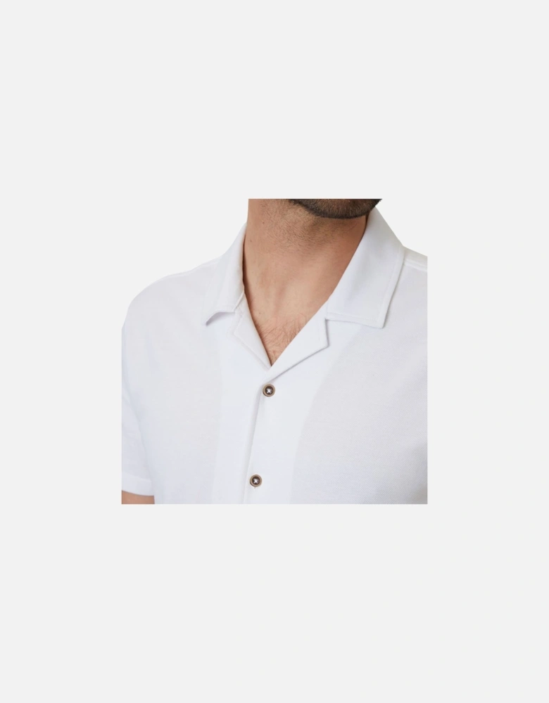 Mens Cuban Shirt Camp Collar Quick Dry Striped Summer Top