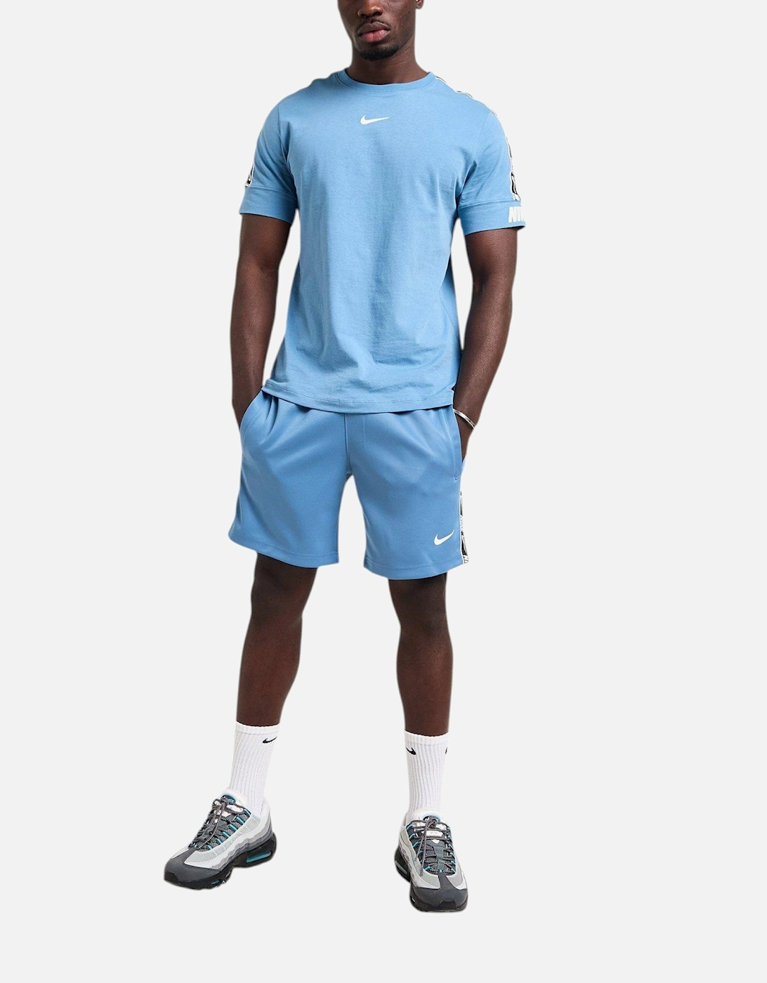 Tracksuit Mens T Shirts and Shorts Set NSW Repeat Tape Tee