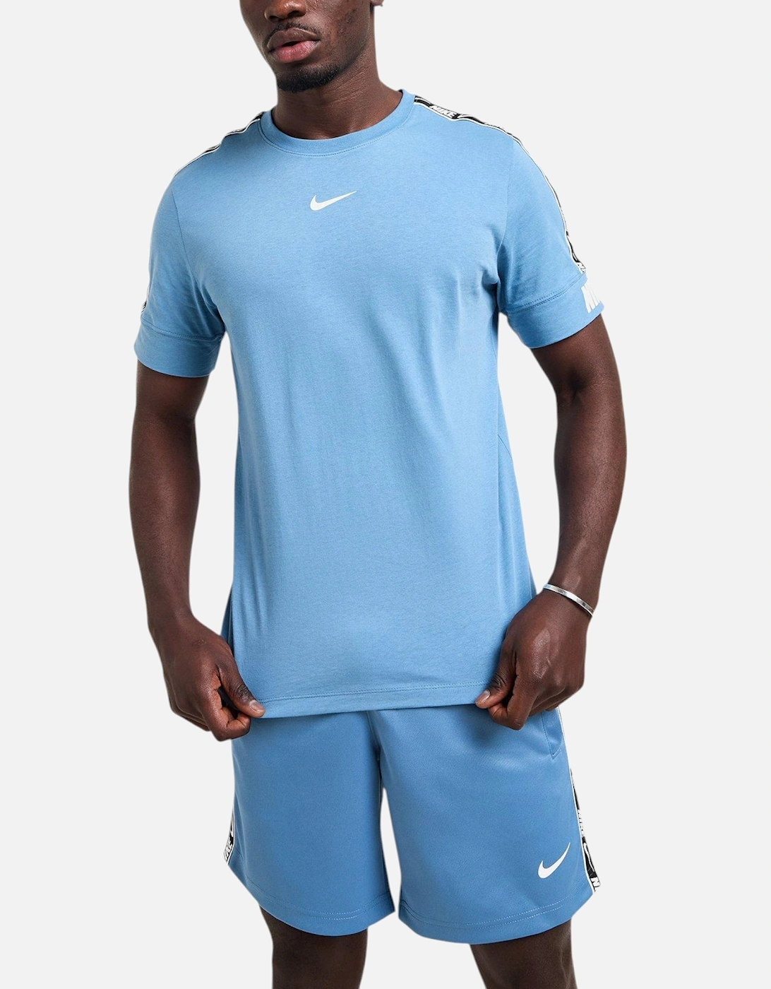 Tracksuit Mens T Shirts and Shorts Set NSW Repeat Tape Tee