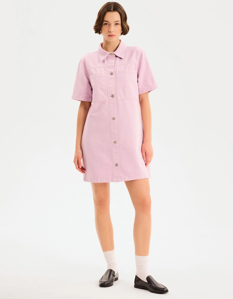 Olivia Denim Dress in Lilac