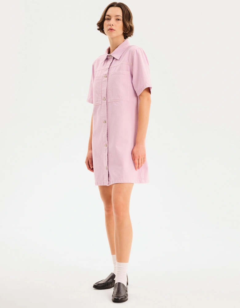 Olivia Denim Dress in Lilac