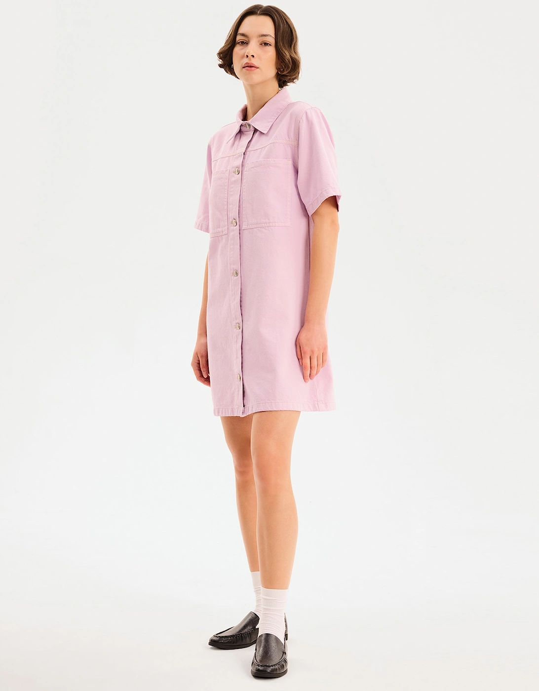 Olivia Denim Dress in Lilac