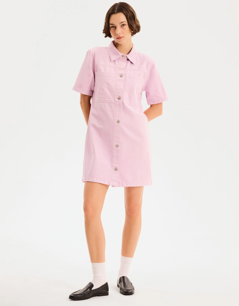 Olivia Denim Dress in Lilac