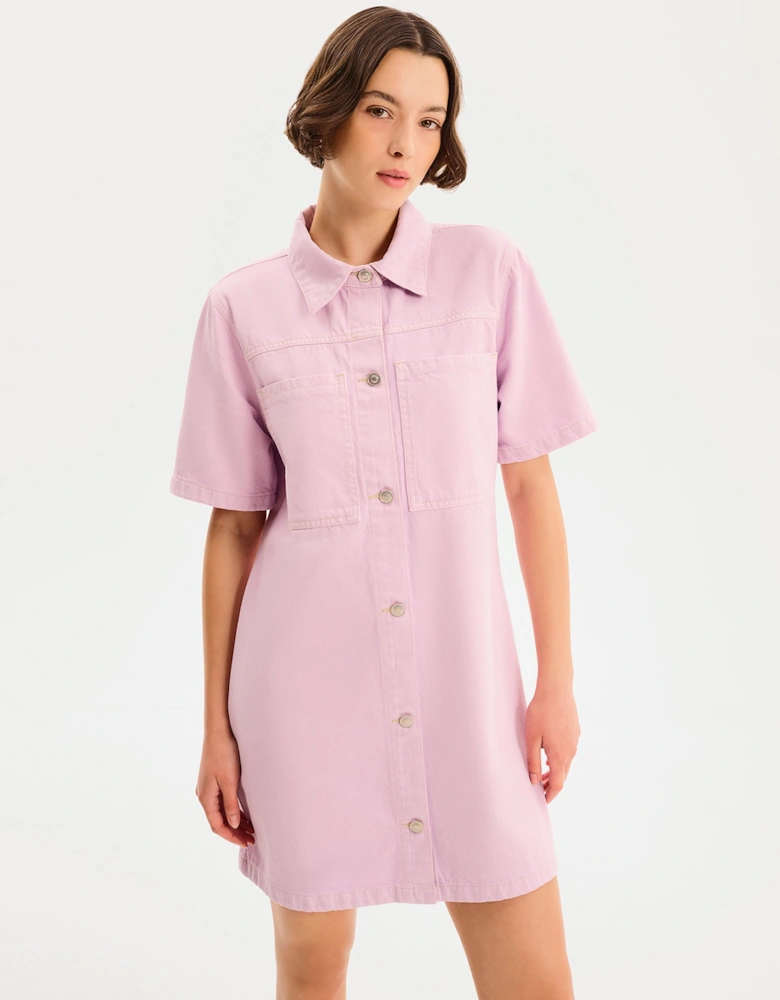 Olivia Denim Dress in Lilac