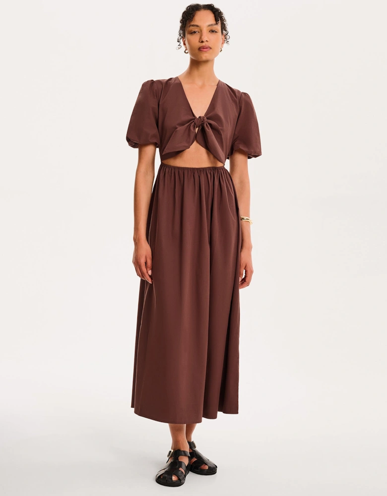 Joy Midi Dress in Chocolate