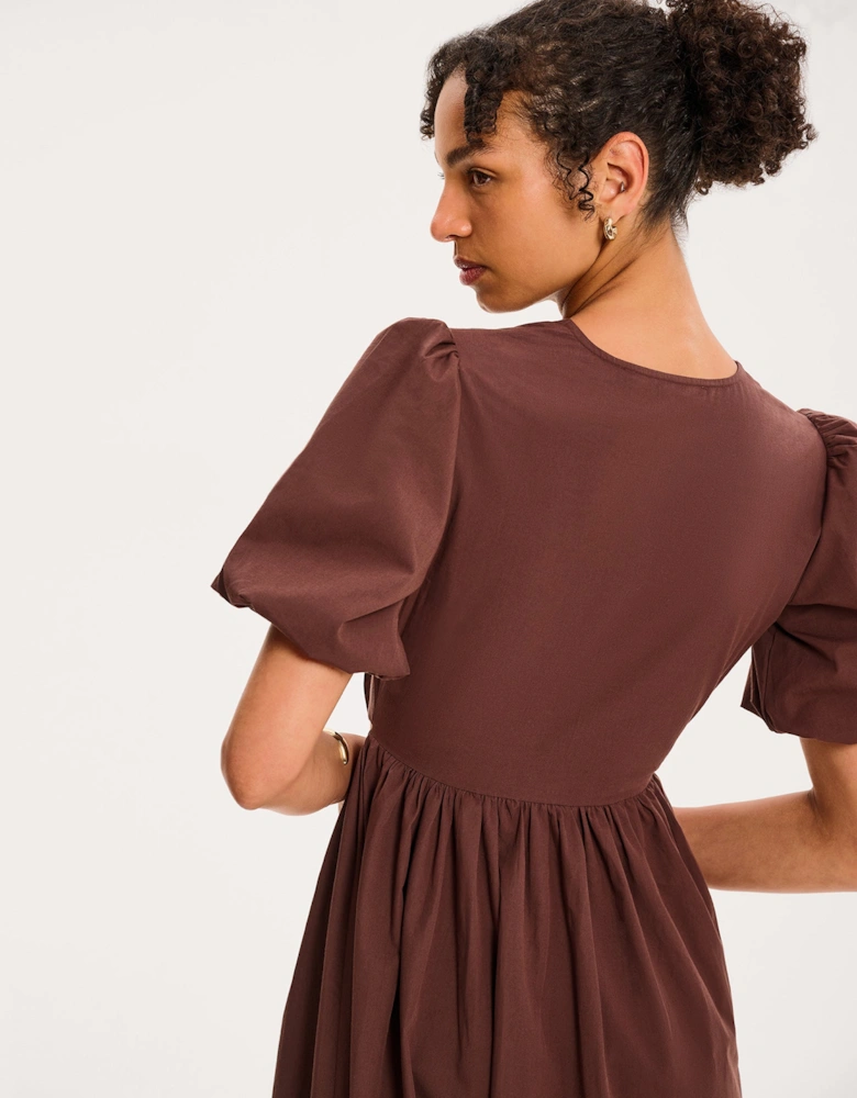 Joy Midi Dress in Chocolate