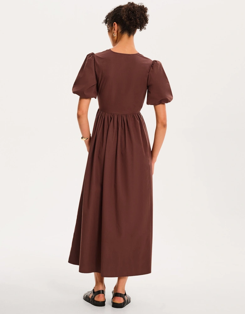 Joy Midi Dress in Chocolate