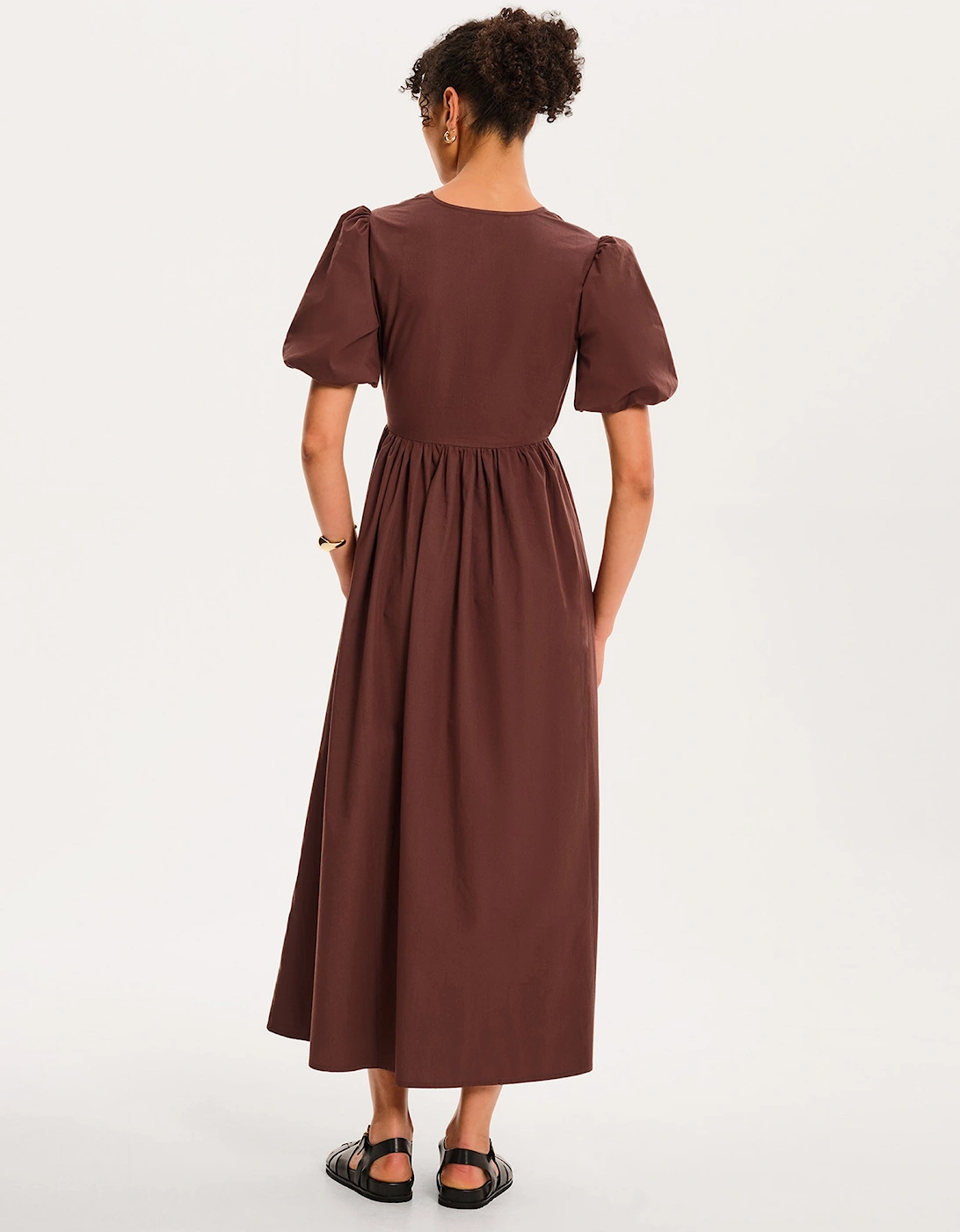 Joy Midi Dress in Chocolate