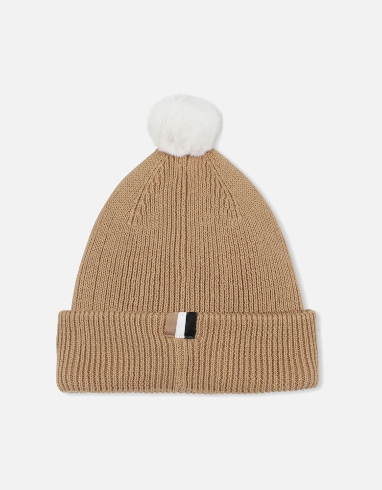 BOSS BEIGE BABY/TODDLER BEANIE HAT J52595