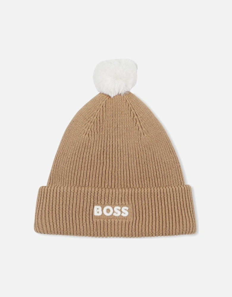 BOSS BEIGE BABY/TODDLER BEANIE HAT J52595