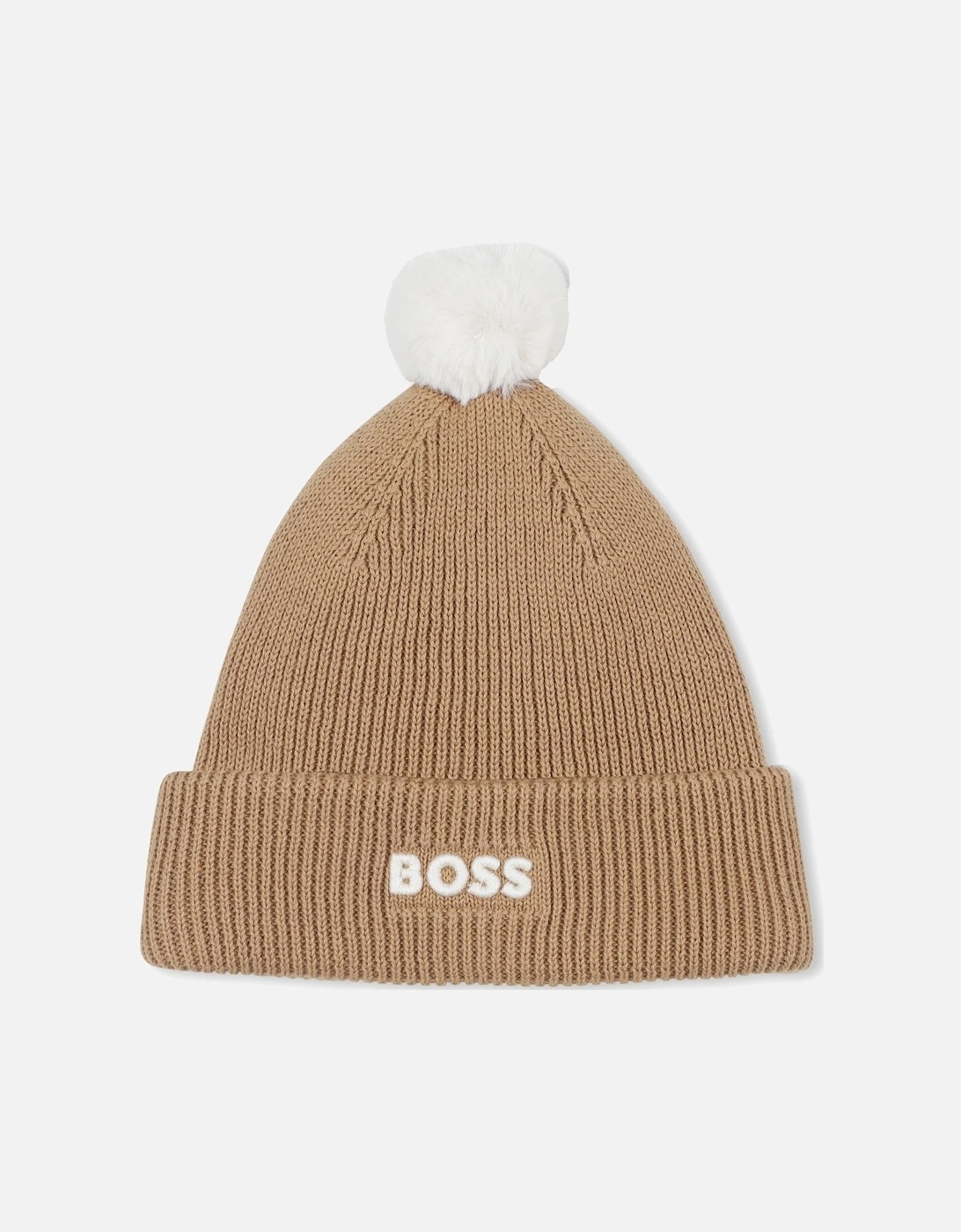 Boy's BOSS BEIGE BABY/TODDLER BEANIE HAT J52595 - Brown