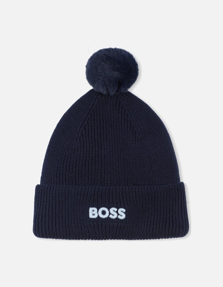 BOSS NAVY BABY/TODDLER BEANIE HAT J52595