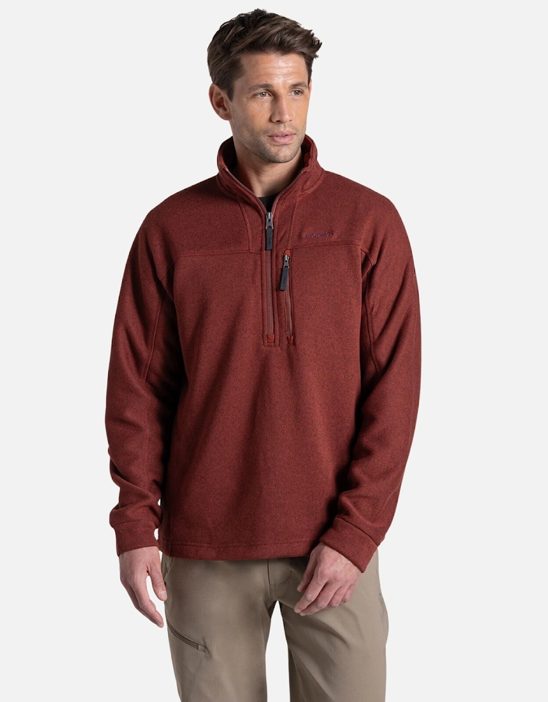 Mens Torney III Knitlook Half Zip Fleece, 2 of 1