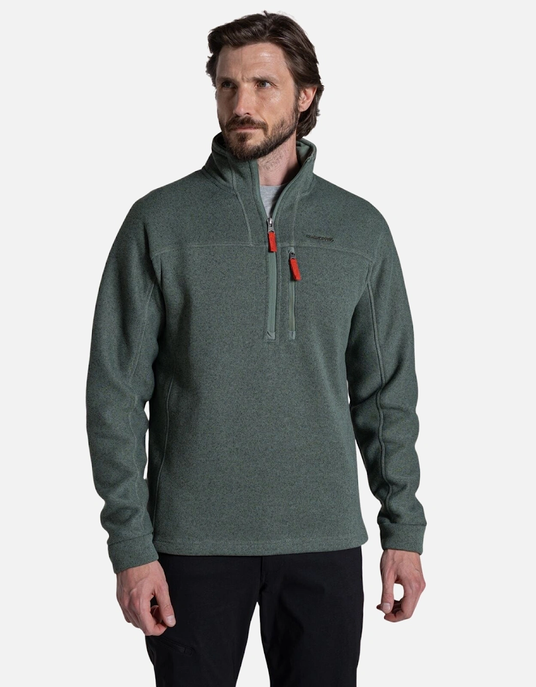 Mens Torney III Knitlook Half Zip Fleece, 2 of 1