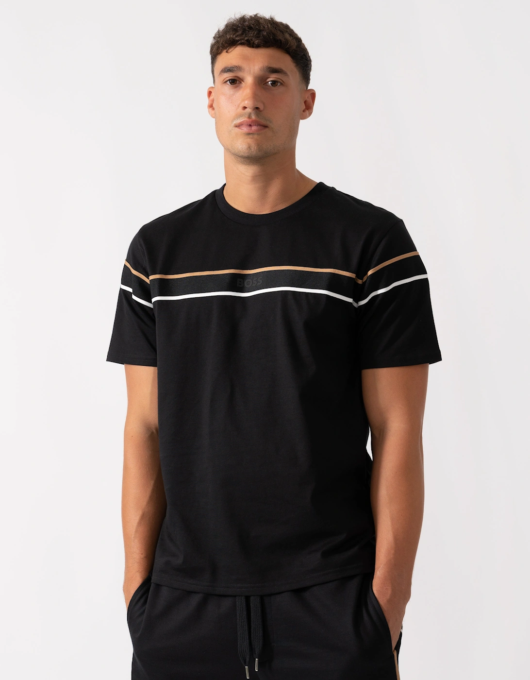 BOSS Orange Mens Iconic Loungewear T-Shirt 50545852 - Black 001, 2 of 1